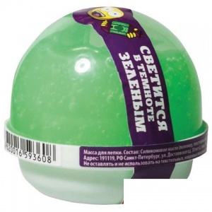 Жвачка для рук Волшебный Мир "Nano gum", светится в темноте, зеленый, 25г (NGGG25)