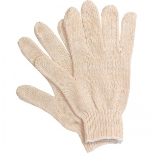 Перчатки защитные текстильные Эконом без покрытия, 2 нити, 7 класс, 21г, размер 6, 300 пар