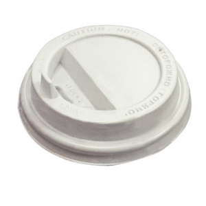 Крышка для стакана Протэк, пластик, с клапаном, d=80мм, белая, 100шт. (ПР-TSL-80)