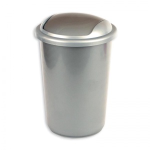 Контейнер для мусора 12л Uniplast КХВ10, пластик серый (металлик), крышка-вертушка, 360х255мм