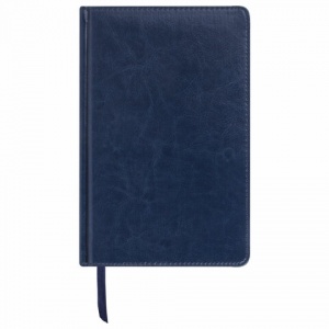 Ежедневник недатированный А5 Brauberg Imperial (160 листов) обложка кожзам, синяя под гладкую кожу (123413)