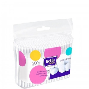 Палочки ватные Bella cotton, 200шт. в упаковке (полиэтиленовый пакет)