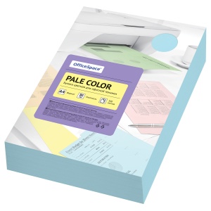 Бумага цветная А4 OfficeSpace Pale Color, пастель голубая, 80 г/кв.м, 500 листов (356858)