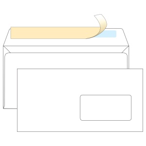Конверт почтовый E65 OfficeSpace (110x220, 80г, стрип) белый, 1000шт. (Е65.1000.3)
