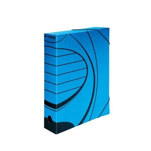 Папка на резинках картонная inФОРМАТ (А4, корешок 75мм, до 400л., микрогофрокартон) синяя, 1шт.