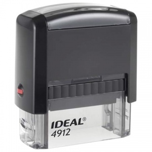 Оснастка для печати Trodat Ideal 4912 P2 (47х18мм, синий, подушка) черная (4912 IDEAL)