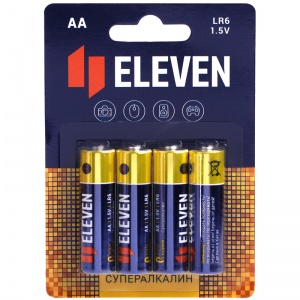 Батарейка Eleven Super AA/LR06 (1.5 В) алкалиновая (блистер, 4шт.) (301756)
