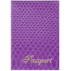 Обложка для паспорта OfficeSpace "Питон", натуральная кожа, фиолетовый (254224)
