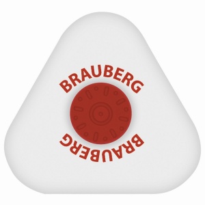 Ластик Brauberg Energy (треугольный, 10х45х45мм, белый, пластиковый держатель) 1шт. (222473)
