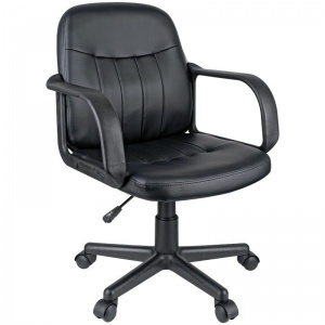 Кресло офисное Helmi HL-M01 "Brief", экокожа черная, пластик черный (274831)