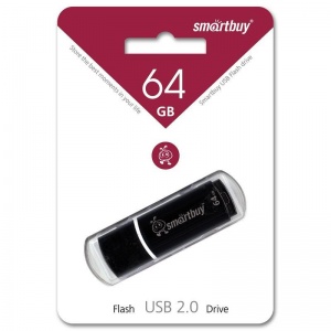 Флэш-диск USB 64Gb SmartBuy Crown, черный (SB64GBCRW-K), 120шт.