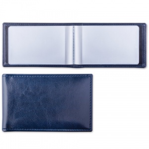 Визитница карманная Brauberg Imperial (однорядная, на 20 визиток, кожзам "под гладкую кожу", 110х70мм) темно-синяя (232060)