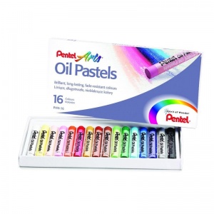 Пастель масляная 16 цветов Pentel "Oil Pastels", круглая, картонная упаковка (PHN4-16)