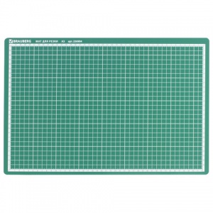 Коврик защитный Brauberg для резки, А3, 45х30см, двусторонний, зеленый (236904)