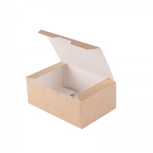 Контейнер одноразовый на вынос DoEco Eco Fast Food Box S, 115х75х45мм, коричневый, 25шт.