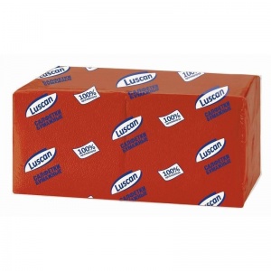 Салфетки бумажные 24х24см, 1-слойные Luscan Profi Pack, оранжевые, 400шт.