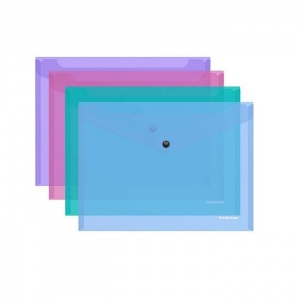 Папка-конверт на кнопке Erich Krause Vivid (В5, 180мкм, пластик) цветная (47120)