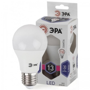Лампа светодиодная Эра LED (13Вт, Е27, грушевидная) холодный белый, 10шт. (A60-13W-860-E27, Б0031395)