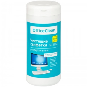 Салфетки чистящие влажные OfficeClean, для экранов и пластиковых поверхностей, 50+50шт. (307369)