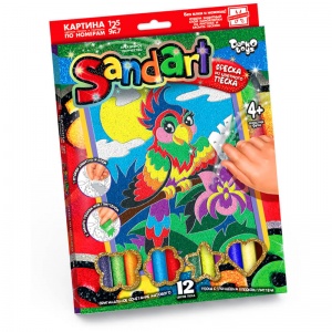 Картина (фреска) из песка Danko toys "Sand Art. Попугай", картонная коробка (SA-01-06)