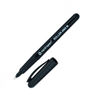 Ручка-роллер Centropen (0.6мм, черный цвет чернил, трехгранная, корпус черный) (4665/1Ч)
