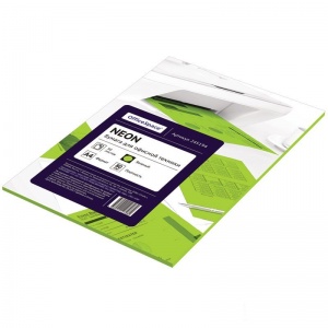 Бумага цветная А4 OfficeSpace неон зеленая, 80 г/кв.м, 50 листов (245194)