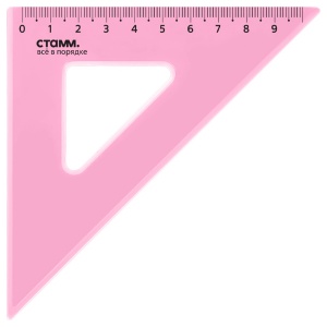 Треугольник 45°, 9см Стамм Neon Cristal, пластик цветной, 20шт. (ТК32)