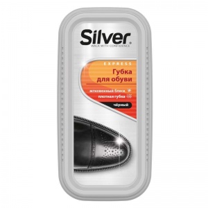 Губка для обуви Silver, для гладкой кожи, черная (PS2102-01)