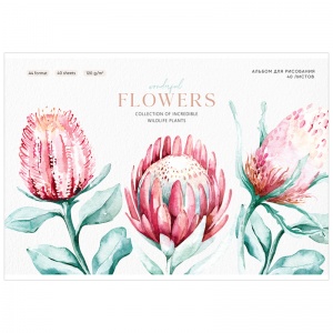 Альбом для рисования А4, 40л Greenwich Line "Flowers collection" (120 г/кв.м) (PS40s-36895), 2шт.