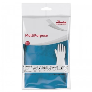 Перчатки латексные Vileda MultiPurpose, синие, размер 9 (L), 1 пара (100754)