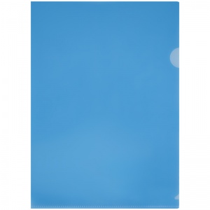 Папка-уголок Стамм (А4, 150мкм, пластик) прозрачная, синяя, 20шт. (ММ-32259)