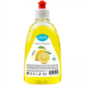 Мыло жидкое Vega "Лимон", 300мл, пуш-пул, 1шт. (314219)