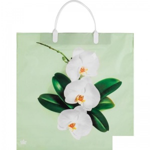 Пакет подарочный полиэтиленовый Орхидея, 36x37x7см, 10шт.