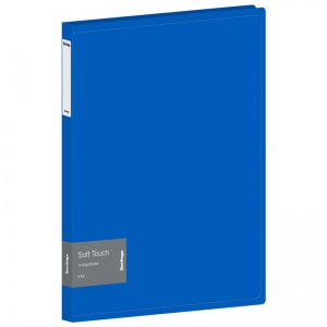 Папка на 4-х кольцах Berlingo Soft Touch (А4, корешок 24мм, 700мкм) синяя (RB4_4D981)