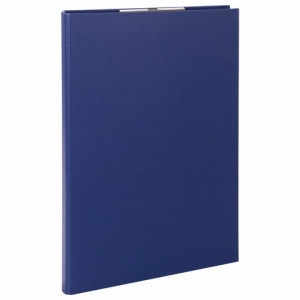 Папка-планшет с крышкой Staff (А4, до 90 листов, картон/бумвинил, с зажимом) синий, 24шт.