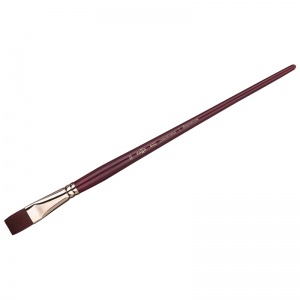 Кисть художественная Гамма "Вернисаж", синтетика бордовая, плоская, длинная ручка, №22 (402022)
