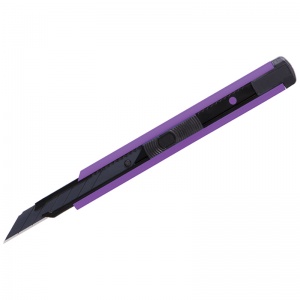 Нож канцелярский 9мм Berlingo ColorZone, черное лезвие, auto-lock, металл. направл., фиолетовый, европодвес, 20шт. (BM4120_c)