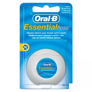 Зубная нить Oral-B Essential, 50м, вощеная, 1шт. (3014260280772)