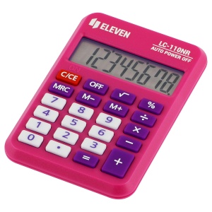 Калькулятор карманный Eleven LC-110NR-PK (8-разрядный) питание от батарейки, розовый (LC-110NR-PK)