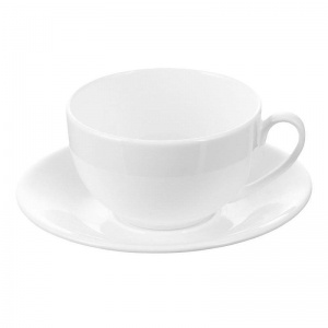 Кофейная пара Wilmax фарфоровая белая, чашка 180мл/блюдце (WL-993001)