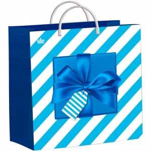 Пакет подарочный пластиковый Синяя коробочка, 30х30см