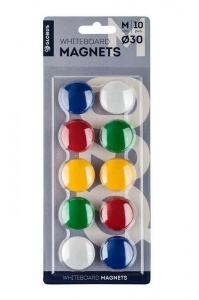 Магнитный держатель для досок Глобус (d=30мм, круг) цветной, 10шт. (МЦ30-10)