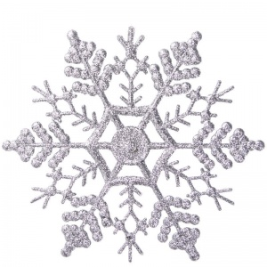 Елочное украшение пластиковое "Снежинка-паутинка", 16,5x16,5см, серебряная (77913)