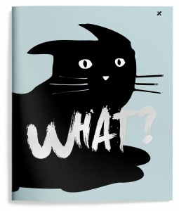 Тетрадь общая 80л, А5 Lorex Wayward Cat, клетка, скрепка, мелованный картон, Soft Touch, запечатка, 5шт.