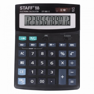 Калькулятор настольный Staff STF-888-12 (12-разрядный) черный