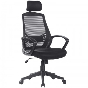 Кресло руководителя Helmi HL-E30 "Ergo" LT, ткань черная, пластик (284604)