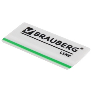 Ластик Brauberg Partner (57х18х8мм, трехслойный, белый) картонный дисплей, 40шт. (221036)