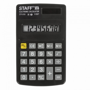 Калькулятор карманный Staff STF-818 (8-разрядный) черный (250142)