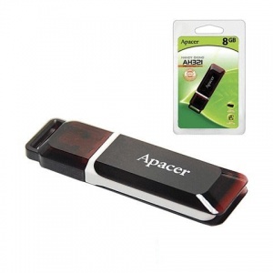 Флэш-диск USB 8Gb Apacer Handy Steno AH321, USB2.0, карминно-красный (AP8GAH321R-1)