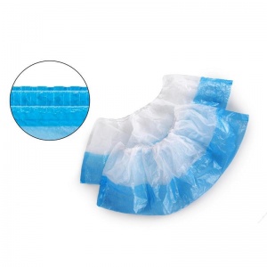 Бахилы одноразовые полиэтиленовые EleGreen (3.5г, двухслойные текстурированные, бело-голубые, 50 пар в упаковке)